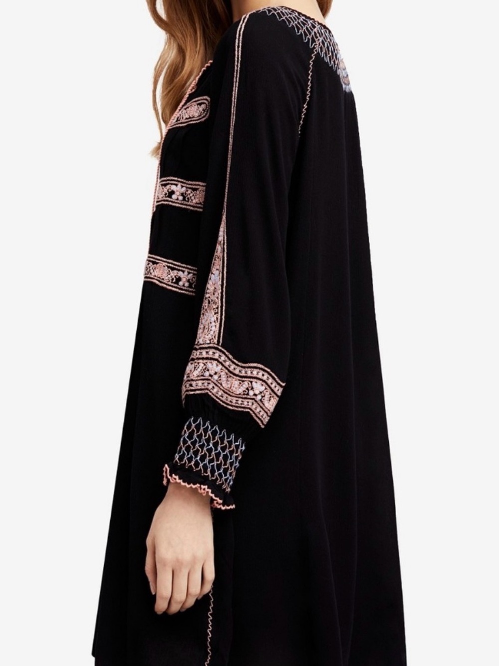 Free People Wind Willow Embroidered Mini Dress